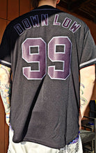Load image into Gallery viewer, V2 Baseball Jersey// &quot;inurhead&quot; Down Low Black + Gunmetal Accents