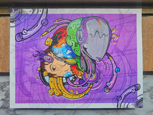 "Echoes Through Time: A Soundwave Serenade" 12x9" Print