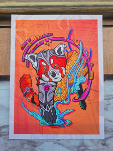 "Red, the Rune Panda" 9x12" Print